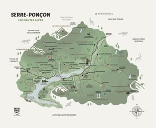 Carte géographique Serre-Ponçon Hautes-Alpes