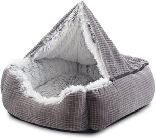 cave-style calming dog bed for burrowing behavior