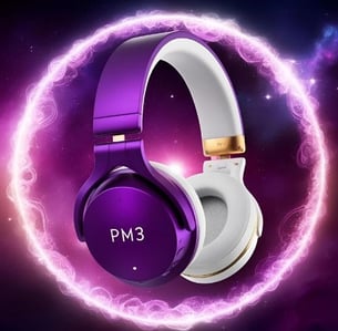 un casque violet avec un casque violet et doré