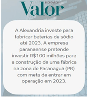 Valor Econômico Alexandria Energia