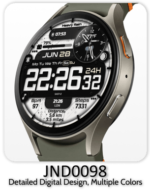 JND0098 stylish watch face for wearos