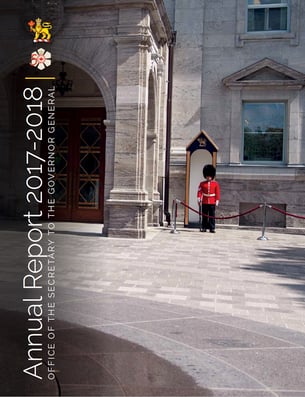 a guard standing in front of Rideau Hall
