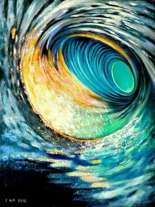 Atmospheric Landscape Spiral Blue Hole Portal into A World Of Light and Colors