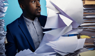 entrepreneur sous les papiers