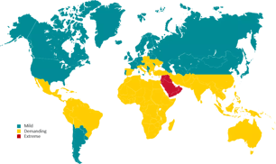 world map + conditions