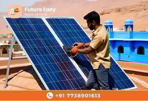 Future Easy technician working on solar panels