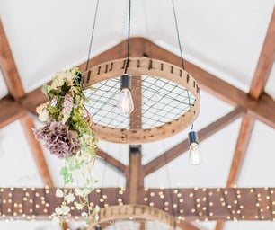 Farm Barn beams fairy lights Knowsley Liverpool Wedding