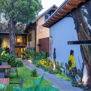 The rooms at The Postcard Mandalay Hall are called galleries with good reason. Each room is curated.