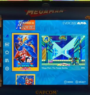 Evercade Alpha Mega Man Menu Game Selection