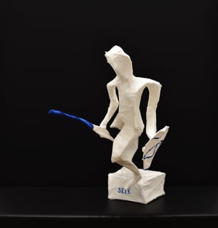 jouteur Sète sculpture papier