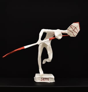 jouteur Sète sculpture papier