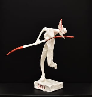 jouteur Sète sculpture papier