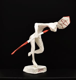 jouteur Sète sculpture papier