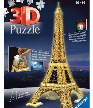 Puzzle 3D Building - Tour Eiffel illuminée - A partir de 10 ans - 226 pièces numérotées à assembler 