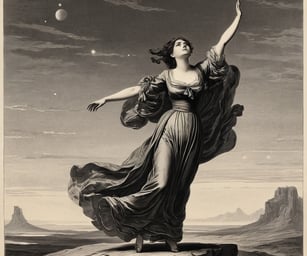 woman reaching towards the sky 