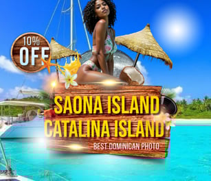 a woman sitting on a boat with a sign that says sauna island