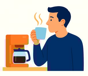 A man drinking Coffee