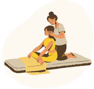 woman massaging another womans head