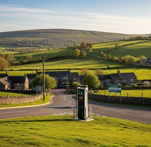 image of an EV charging station in West Yorkshire