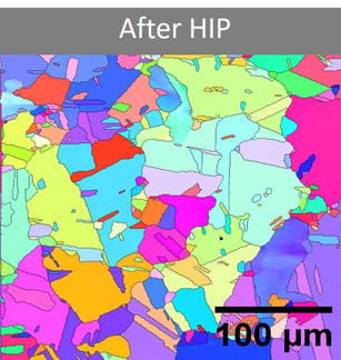 Microstructure of Nickel based superalloy after HIP using Selective Laser Melting (SLM).