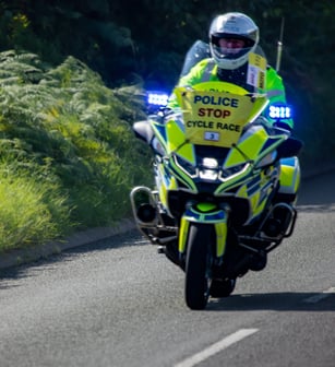 Tour of Britain Wrexham stage two, Police safety bike
