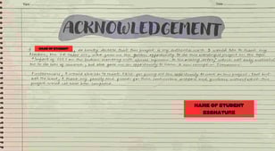 acknowledgement page for economics project