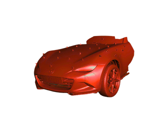 Skan 3D samochodu czerwony