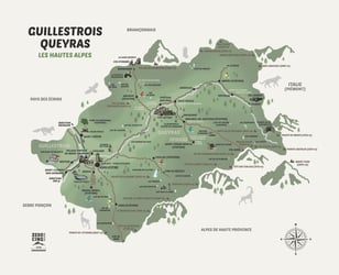 Carte géographique Guillestrois Queyras Hautes-Alpes