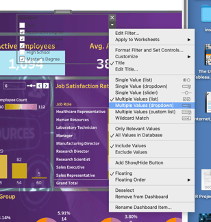 Tableau interactive dashboard project