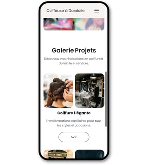 a mobile phone showing a photo of a woman in a cafe