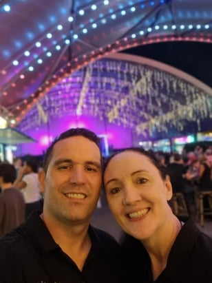 Sweetaz Co. team selfie at Eat Streets in Brisbane, for xmas photo booth hire.
