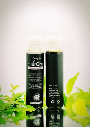 Oregain Organic Hair Oil with essential nutrients for scalp health