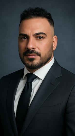 a man in a suit and tie with a beard
