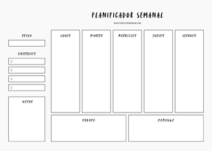 planificador semanal para imprimir gratis