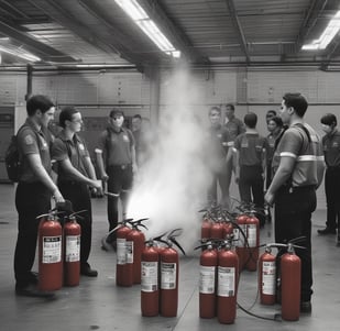 groupe en formation équipier de premiere intervention
