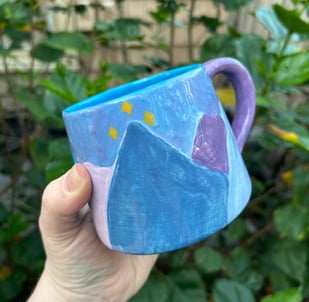 ceramic mug with mountain