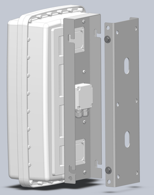 Flat wall mounted rapidly deployable electronic enclosure for CCTV or Lora Wan 