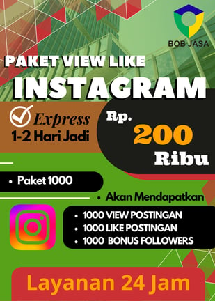 Jasa Buzzer View Like Share Konten Reels Instagram IG 200 ribu di Kota Kabupaten