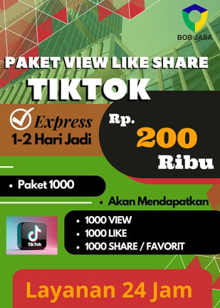 Jasa Buzzer View Like Share Konten Tiktok 200 ribu di Kota Kabupaten