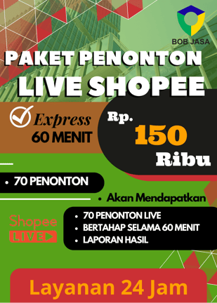 Jasa Buzzer Penonton Live Streaming Shopee 150 ribu di Kota Kabupaten