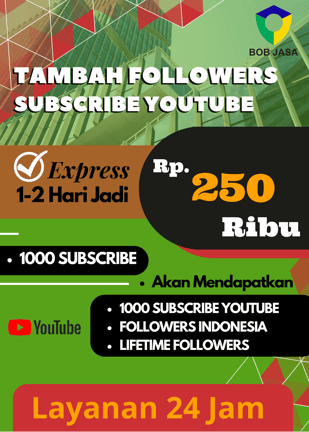 Jasa Buzzer Tambah Followers Subscriber Indo Youtube YT 250 Ribu di Kota Kabupaten