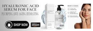 a woman with a bottle of hyaluronic acid 