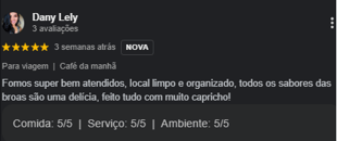 Avaliação de Cliente Dany