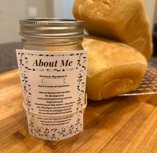 Homemade sourdough starter kits -a jar of sourdough. -bread bread with a jar of bread