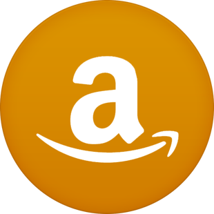 a yellow amazon store logo on a yellow button