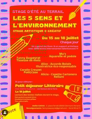stage aquarelle et mots Que faire à Clermont Ferrand