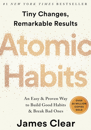 A book cover of atomic habits by james clear