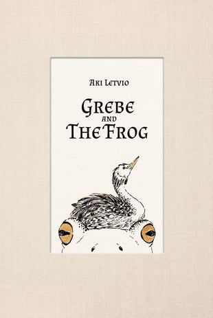 a book cover with a grebe bird and frog classic fairytale style