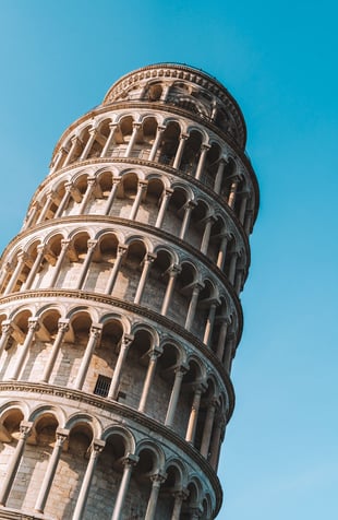Leaning tower of Pisa - Piazza dei Miracoli - Italy - details of the leaning tower of Pisa