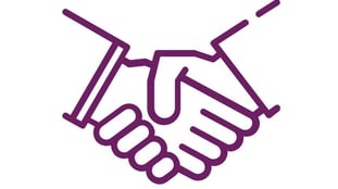 a handshake of two hands holding hands